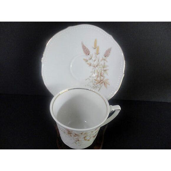 Winterling Coffee Cup Saucer Set Bavarian China Tea Schwarzenbach Wheat Germany - Picture 6 of 6